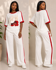 Elegant Floral Contrast Lounge Set.