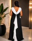 Elegant black and white color-block.