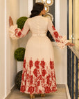 Ivory Bloom Elegance Dress .