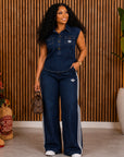 Luxe Denim Stripe Set.