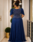 Royal Sapphire Elegance Gown .