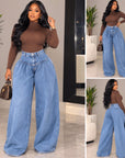 Amara Wide-Leg Statement Jeans.