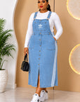 Sporty Chic Denim Overall Dress and inner.
