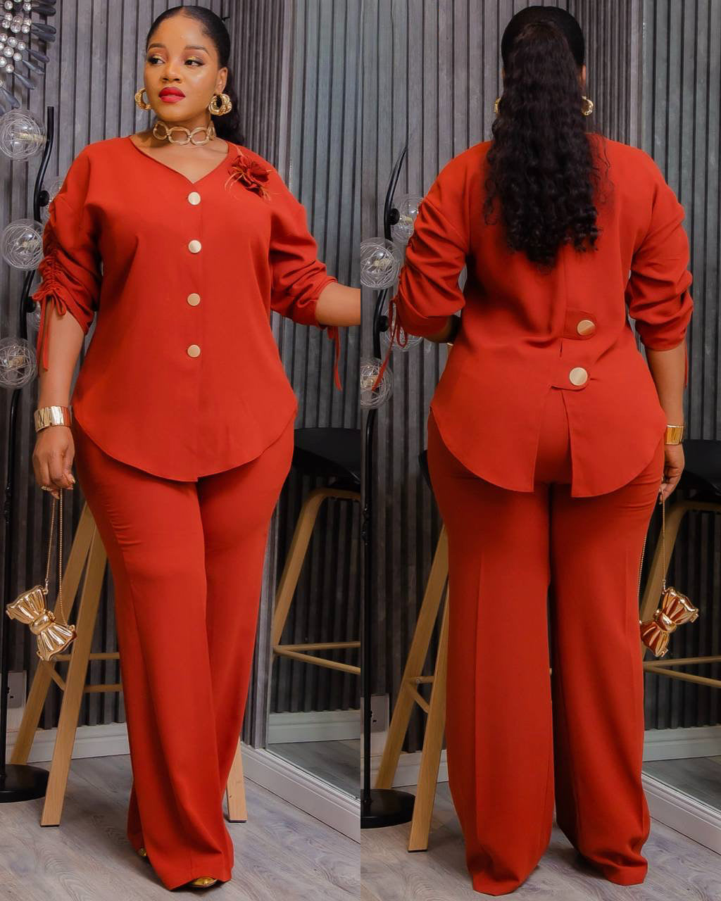 Berry Luxury Top and Trouser.