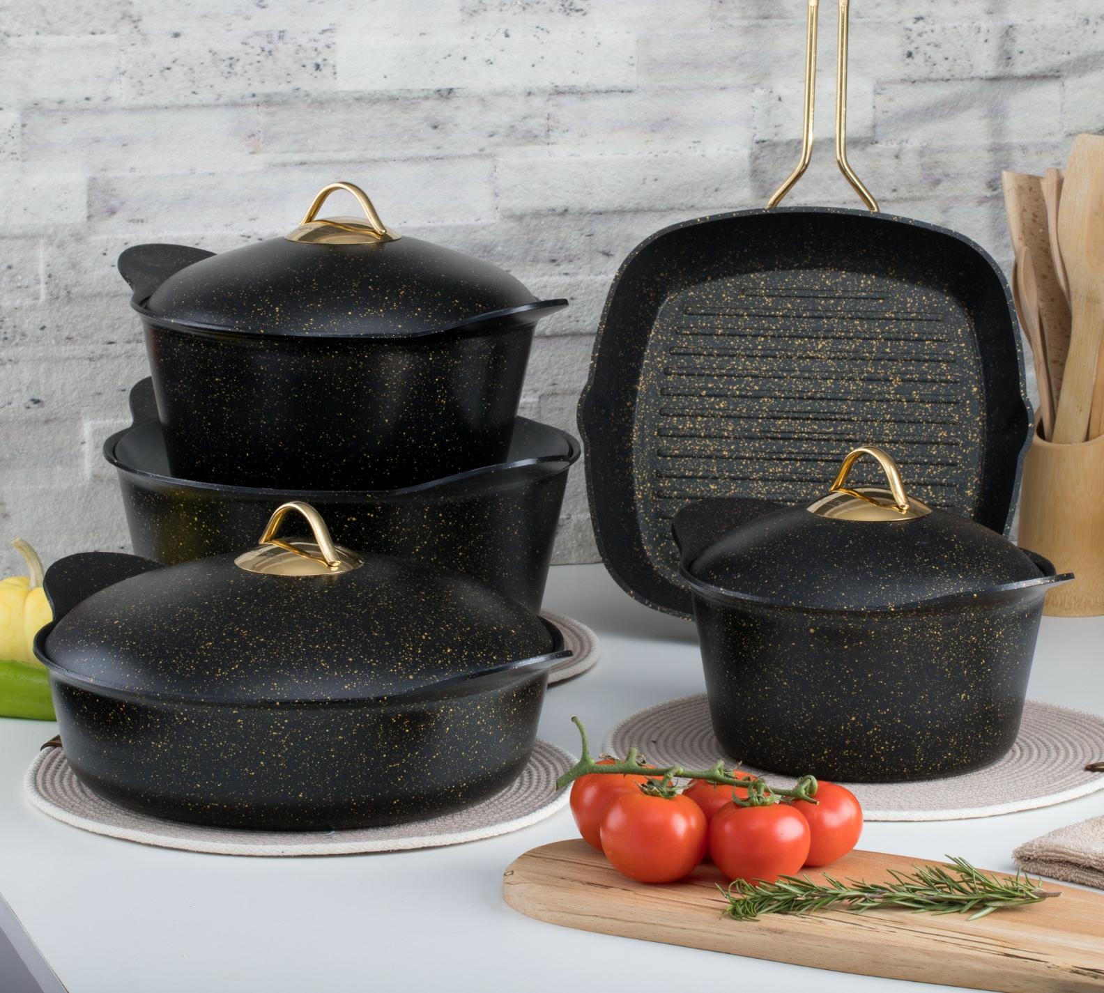 Moon Maroon Marble 5 Pcs Set.