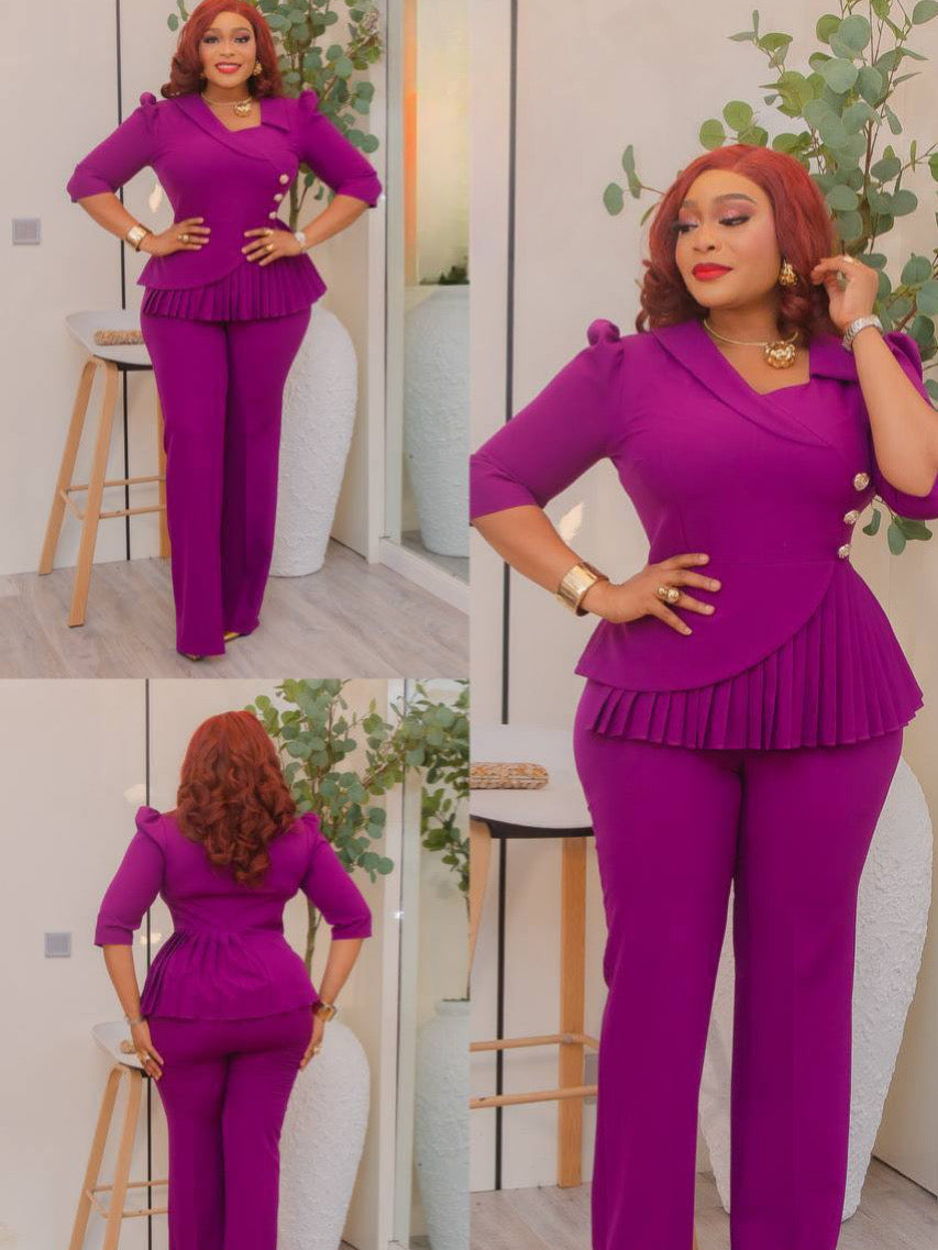 Royal Plum Peplum Set.