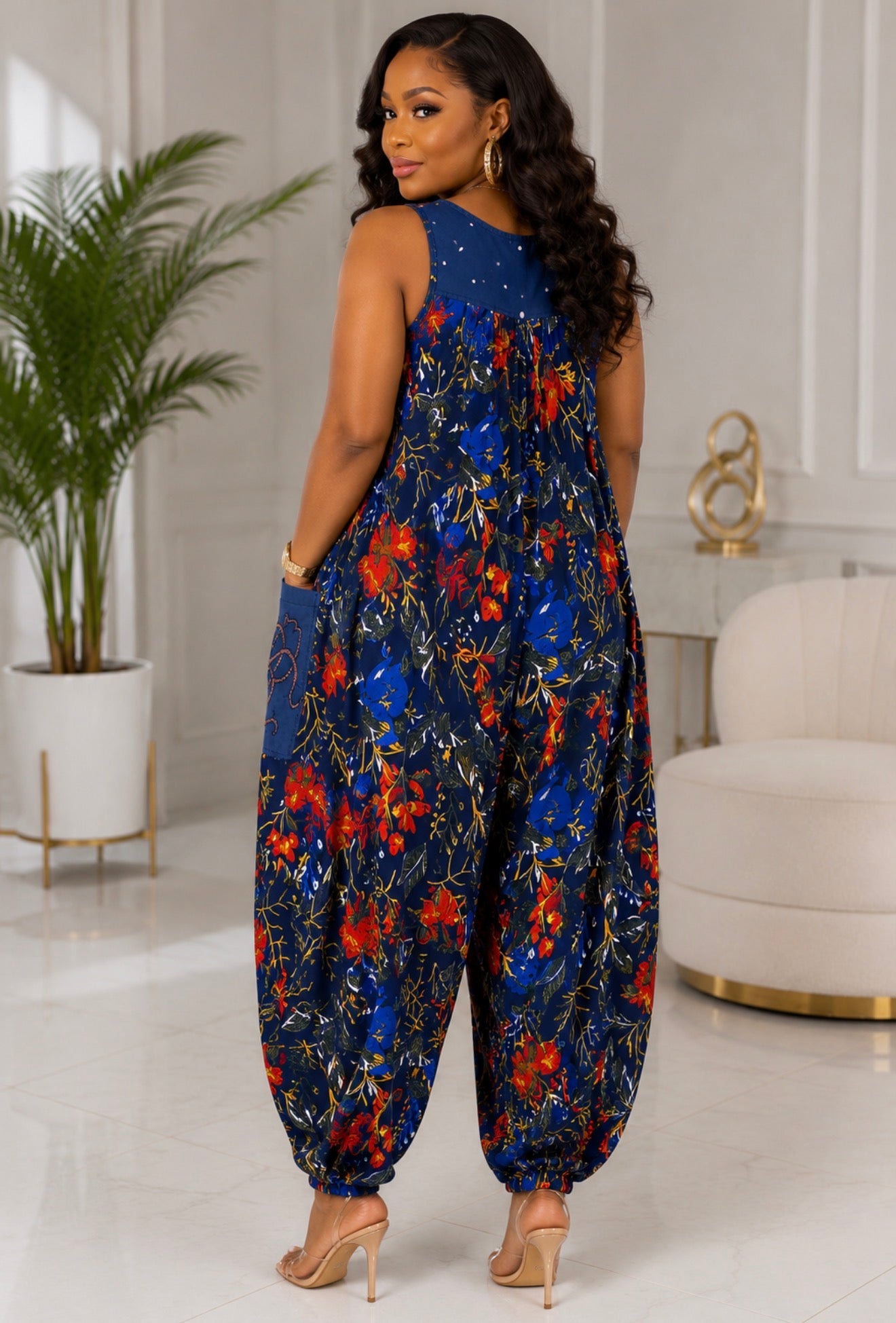 Midnight Bloom Pocket Jumpsuit.