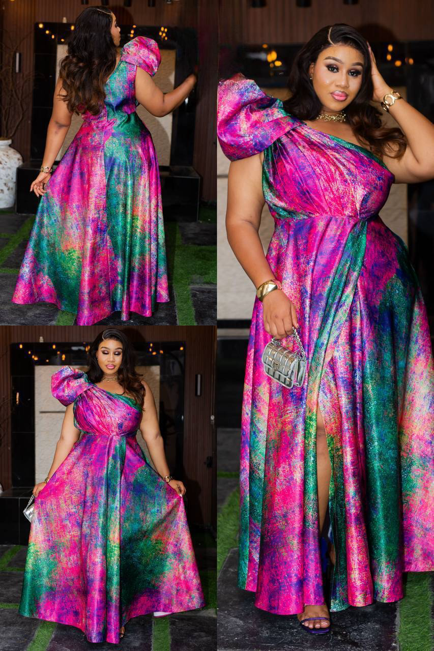 Aurora Luxe One-Shoulder Maxi Gown.