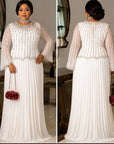 Ivory Radiance Beaded Maxi Gown.