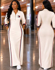Signature Stripe Zip Maxi Dress.
