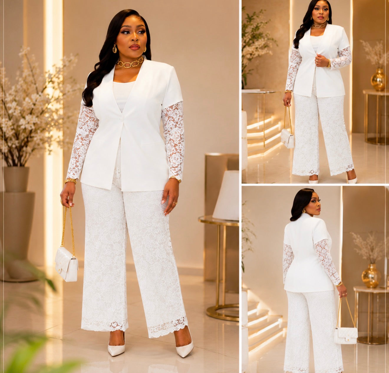 Elegance Lace Blazer .