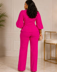 Luxe Fuchsia Embellished Pantsuit.
