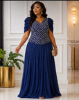Royal Sapphire Elegance Gown .