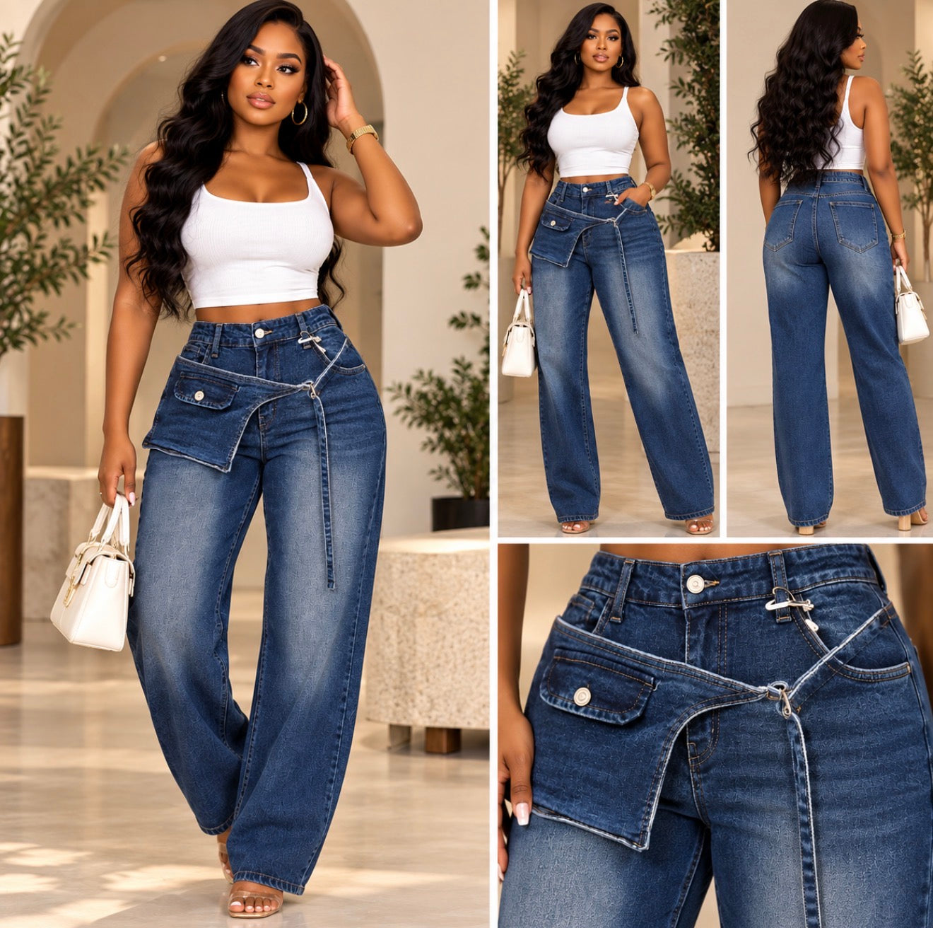 Luxe Utility Pocket Jeans.