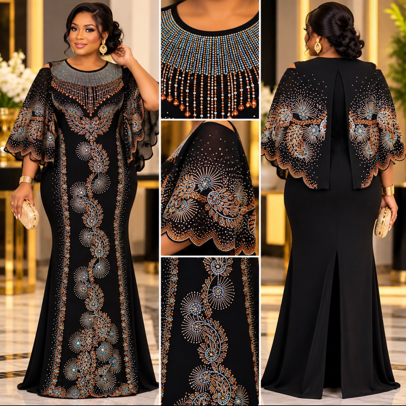 Midnight Royalty Embellished Gown.