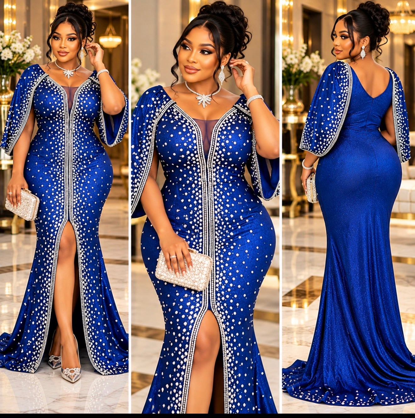 Star Luxury Dress – Royal Blue.