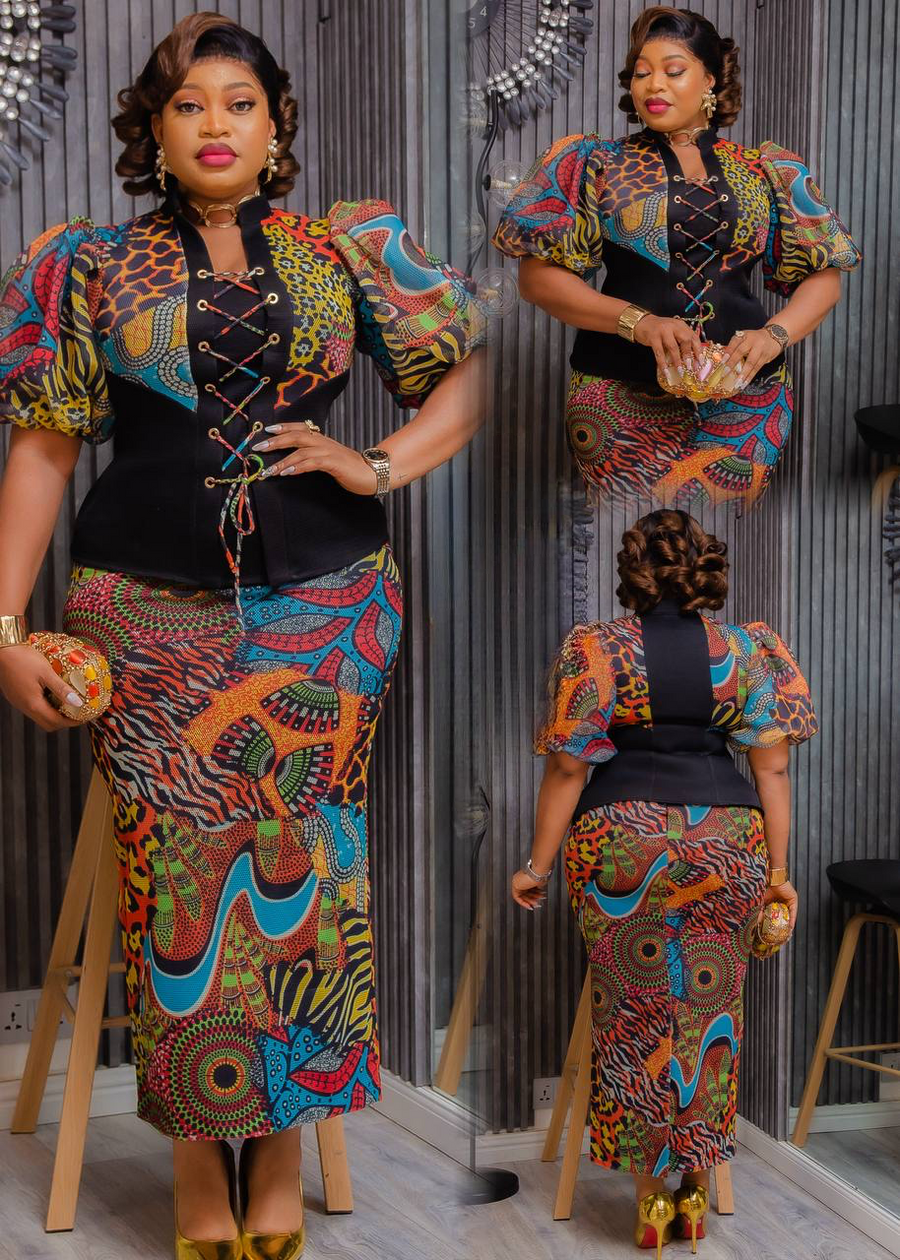 Rich Aunty Top and Skirt.