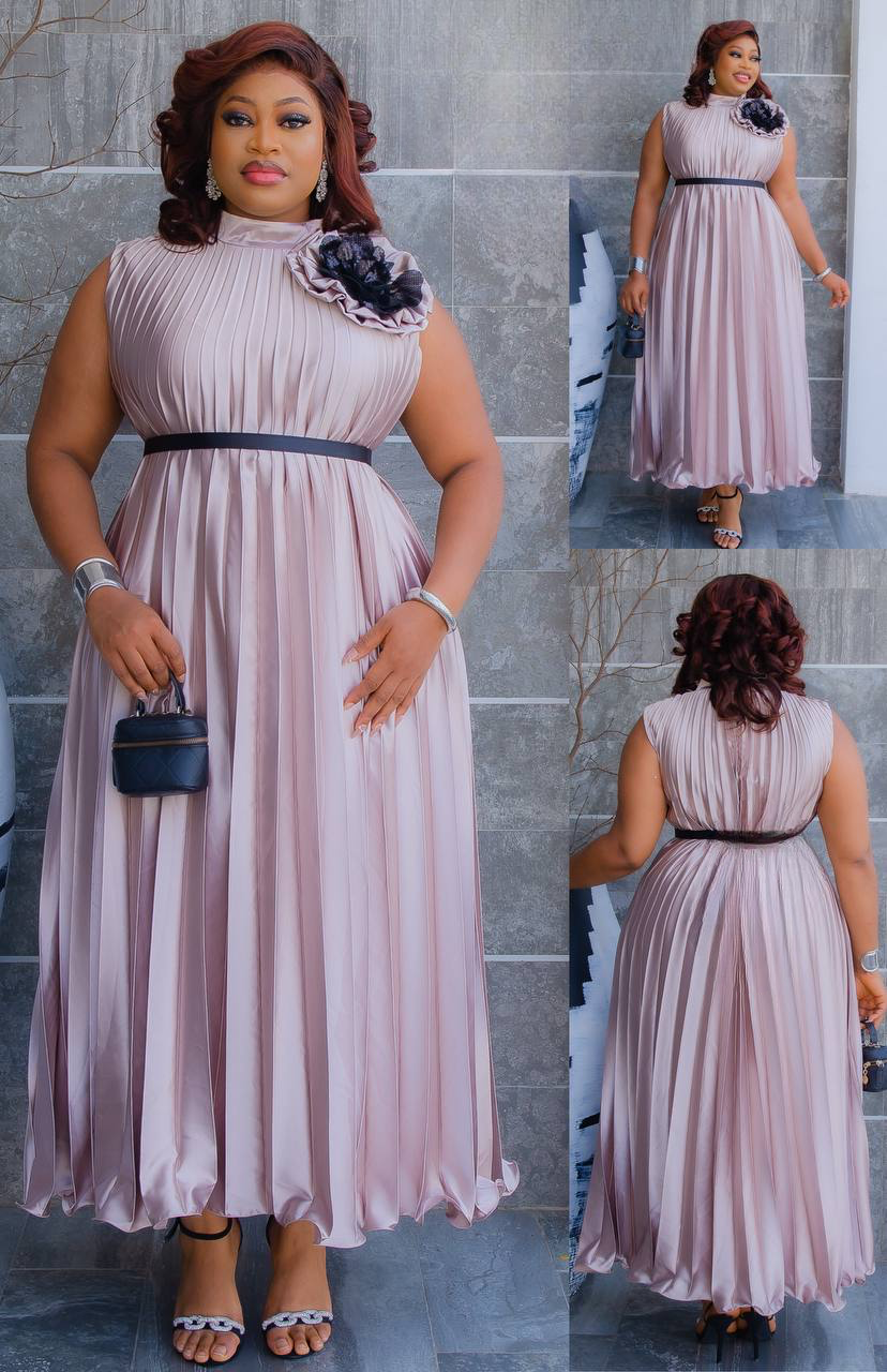 Blush Bloom Pleated Gown.
