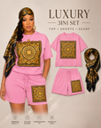 Elegance Top,Short and Scarf.