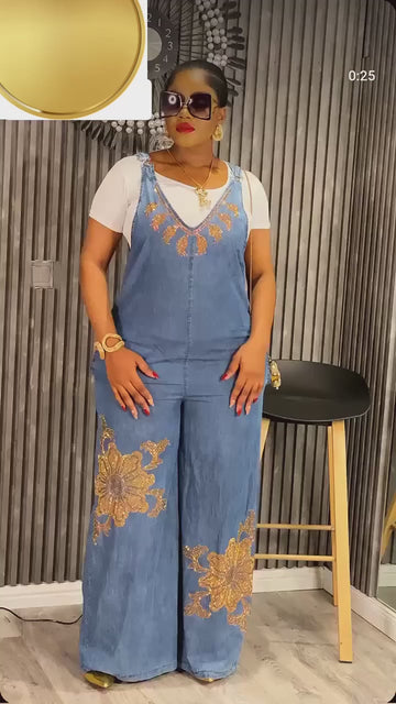 Denim Jumpsuit and Inner.
