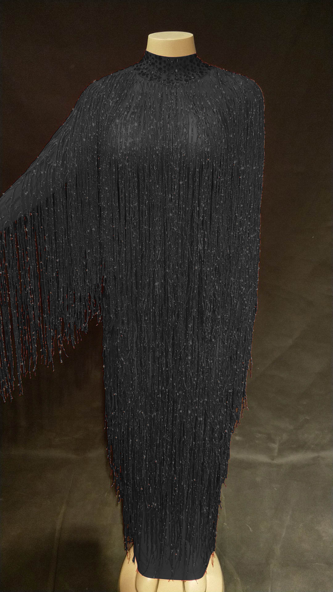 Black dress with fringe style