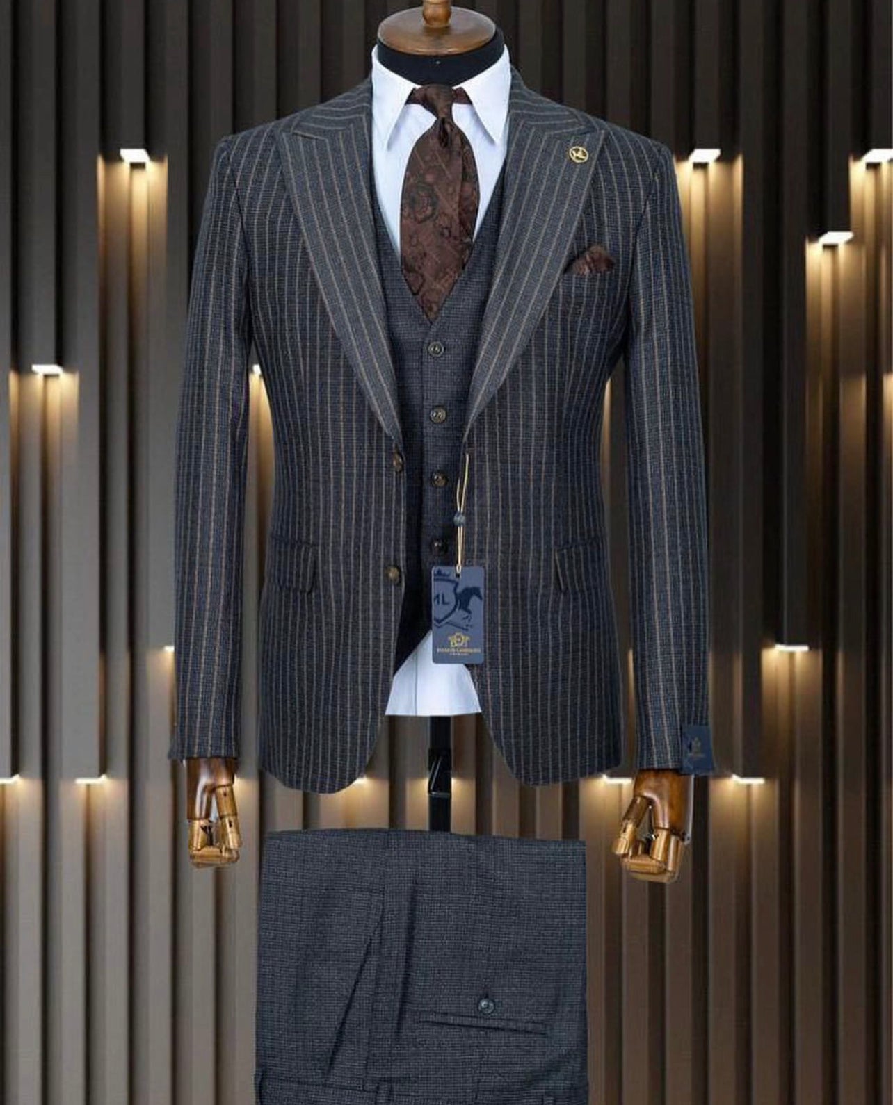 Men Collar Suits Jacket Trousers Waistcoat Male Business Casual Wedding Blazers Coat Vest Pants 3 Pieces Set